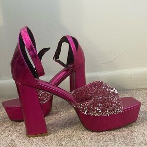 Shein Pink Glitter Platforms